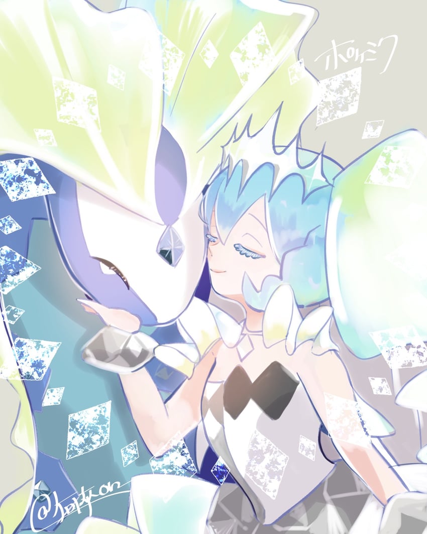 hatsune miku, aurorus, and rock miku (pokemon and 2 more) drawn by nanitozo