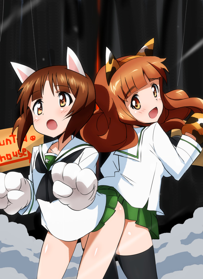 nishizumi miho and takebe saori (girls und panzer) drawn by tokiani