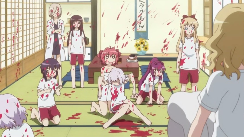 toshinou kyouko, akaza akari, funami yui, oomuro sakurako, sugiura ayano, and 4 more (yuruyuri)