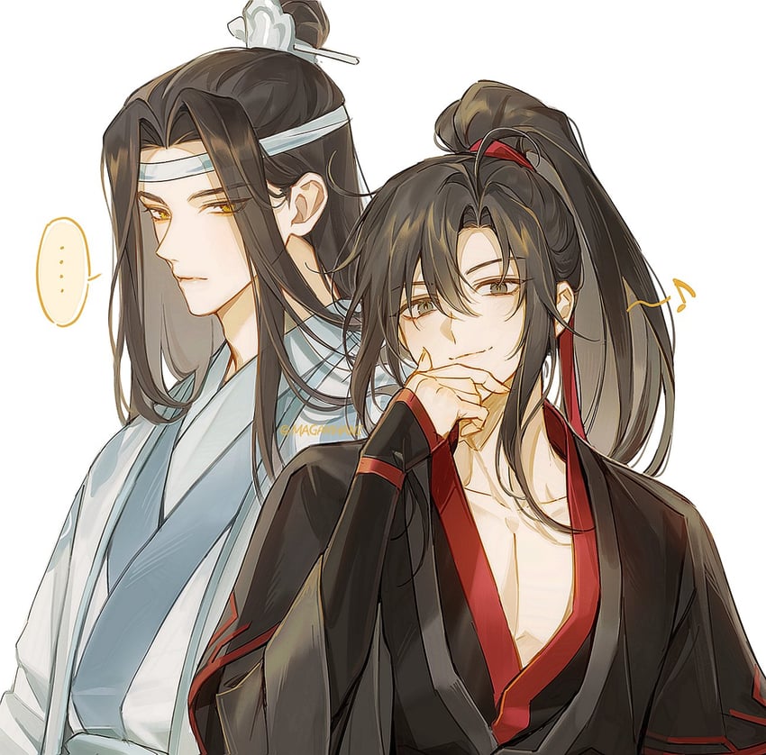 wei wuxian and lan wangji (modao zushi) drawn by magamhani
