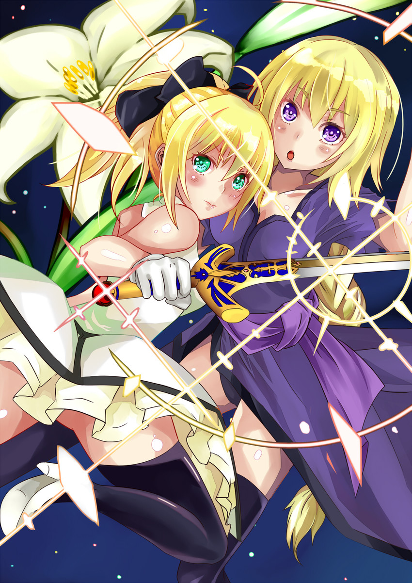 artoria pendragon, jeanne d'arc, and saber lily (fate and 3 more) drawn by mahiro_(yoshi6237)