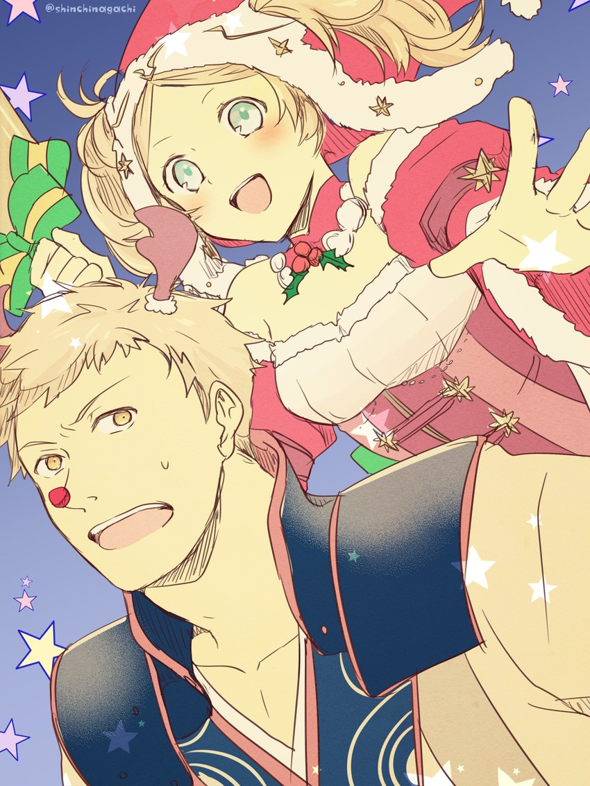 lissa and owain (fire emblem and 2 more) drawn by nishimura_(shinchinagachi)