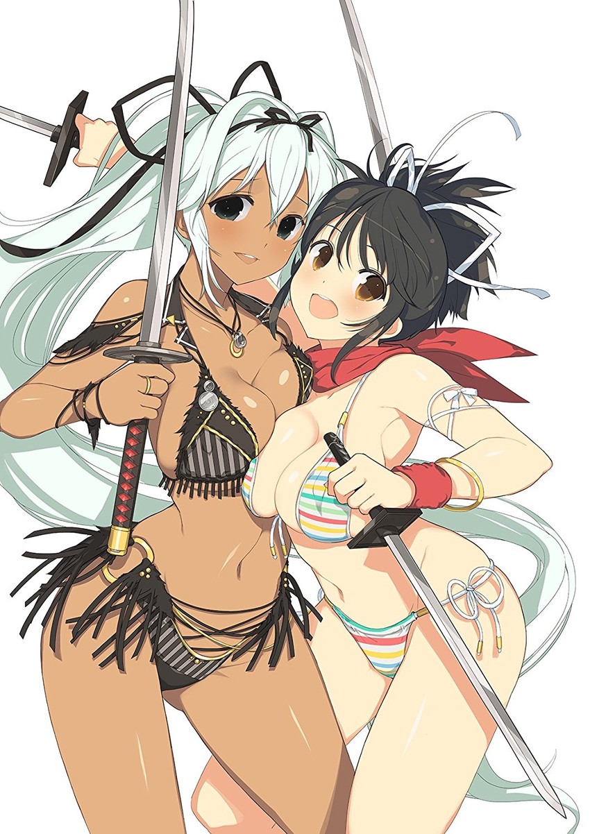 asuka and yuyaki (senran kagura and 1 more) drawn by yaegashi_nan