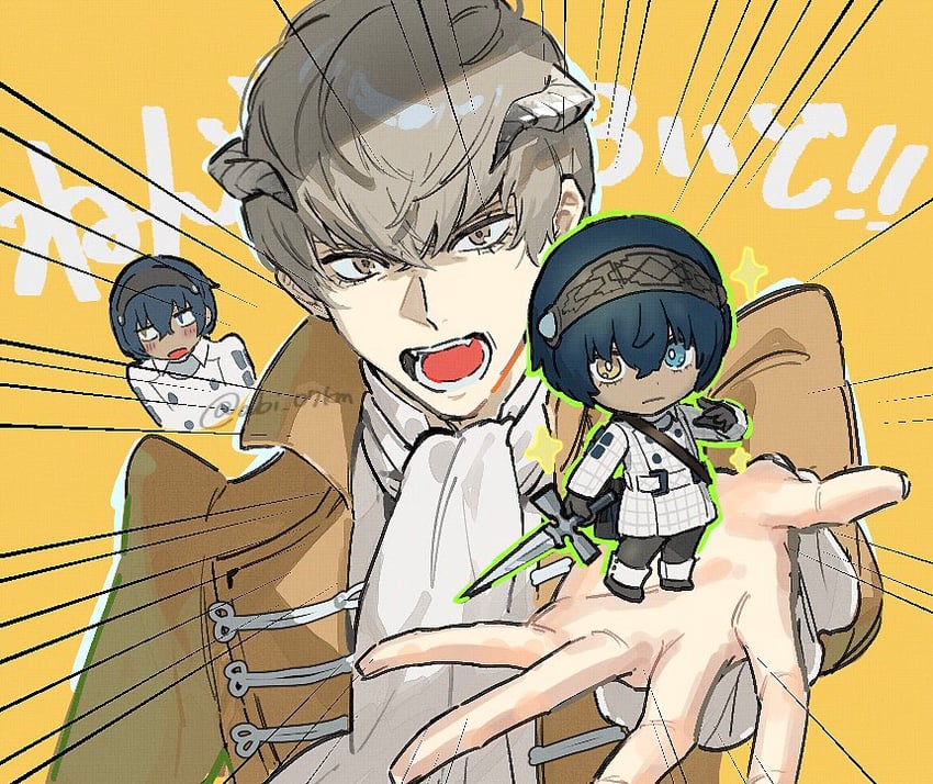 protagonist and strohl (metaphor: refantazio) drawn by abi_07km