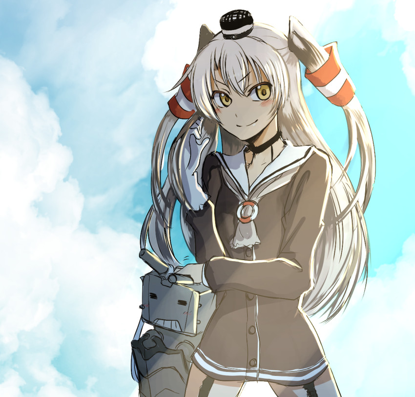 amatsukaze and rensouhou-kun (kantai collection) drawn by foro_(planet_cage)