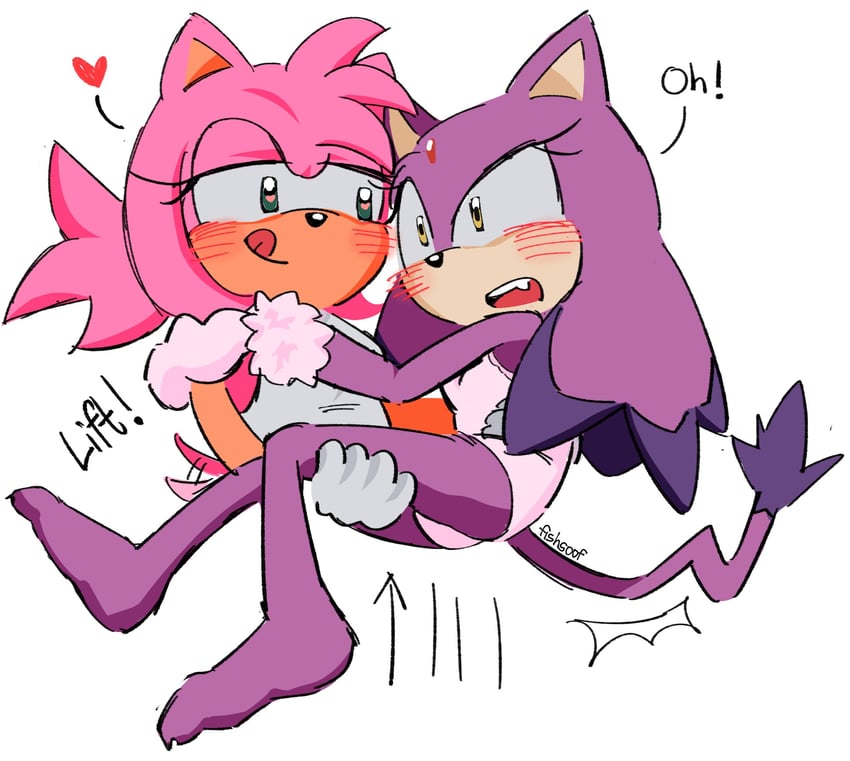 amy rose and blaze the cat (sonic) drawn by fishsoof