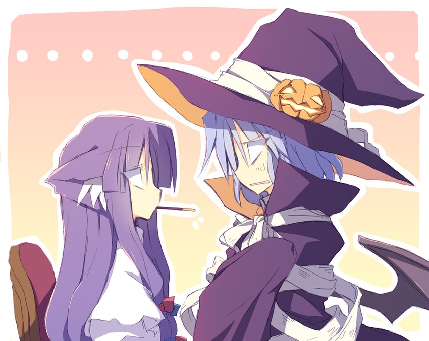 remilia scarlet and patchouli knowledge (touhou) drawn by satou_kibi