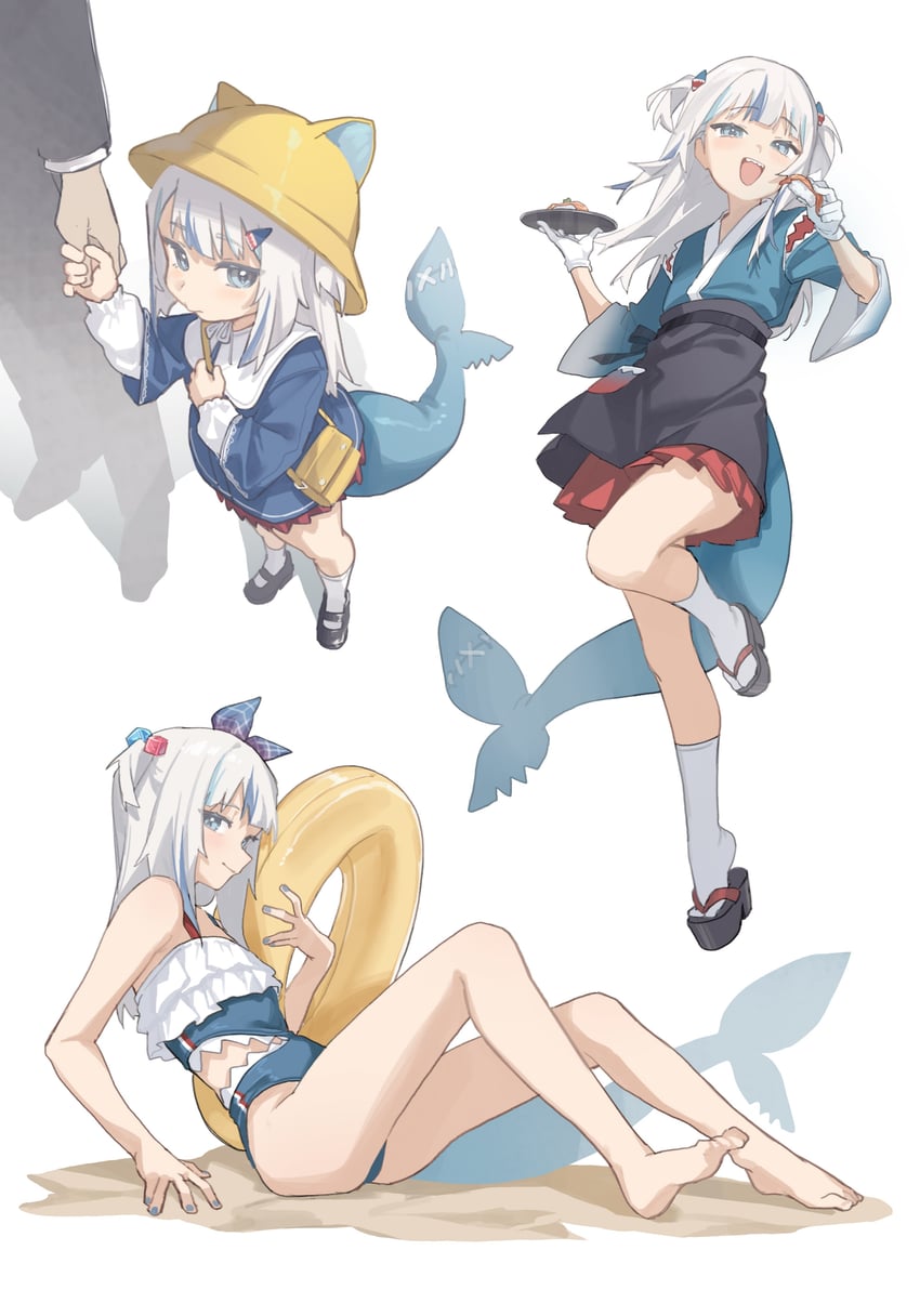 gawr gura (hololive and 1 more) drawn by midori_fufu
