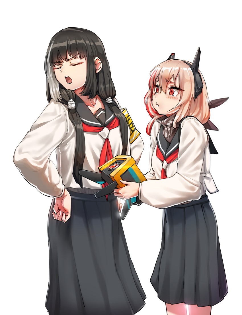 m4 sopmod ii, ro635, dinergate, and banana (girls' frontline) drawn by sd_bigpie