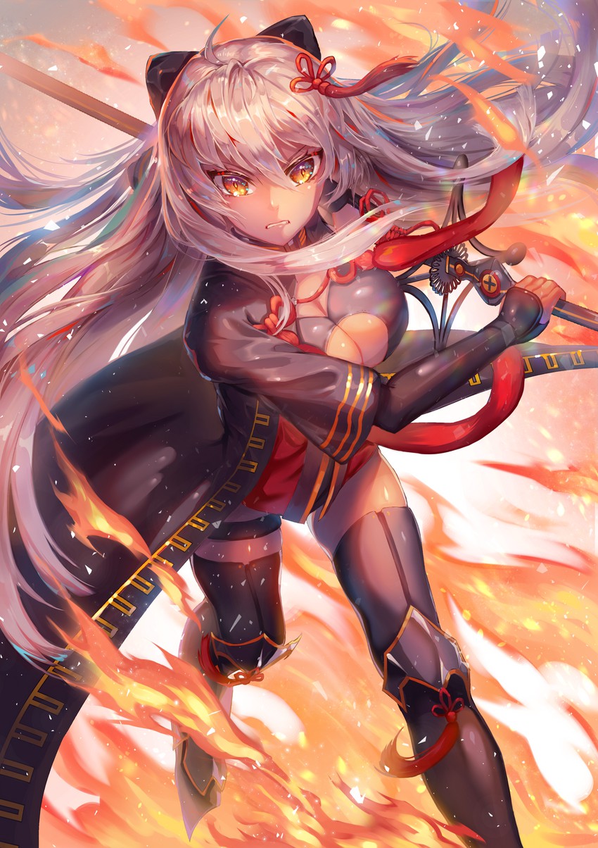 okita souji and okita souji alter (fate and 1 more) drawn by kozou_kazaru