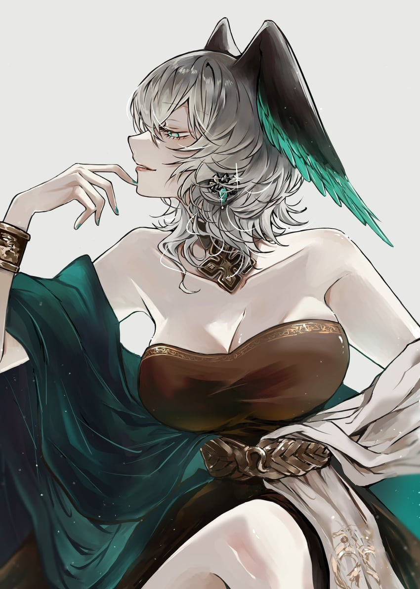 ho'olheyak (arknights and 1 more) drawn by jiru_(6pp_ab)