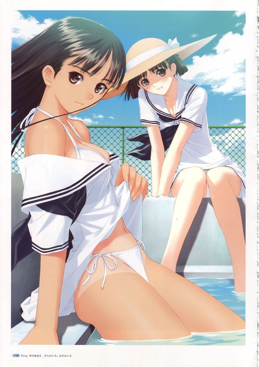 mizushima asa and sorayama natsume (sora no iro mizu no iro) drawn by tony_taka