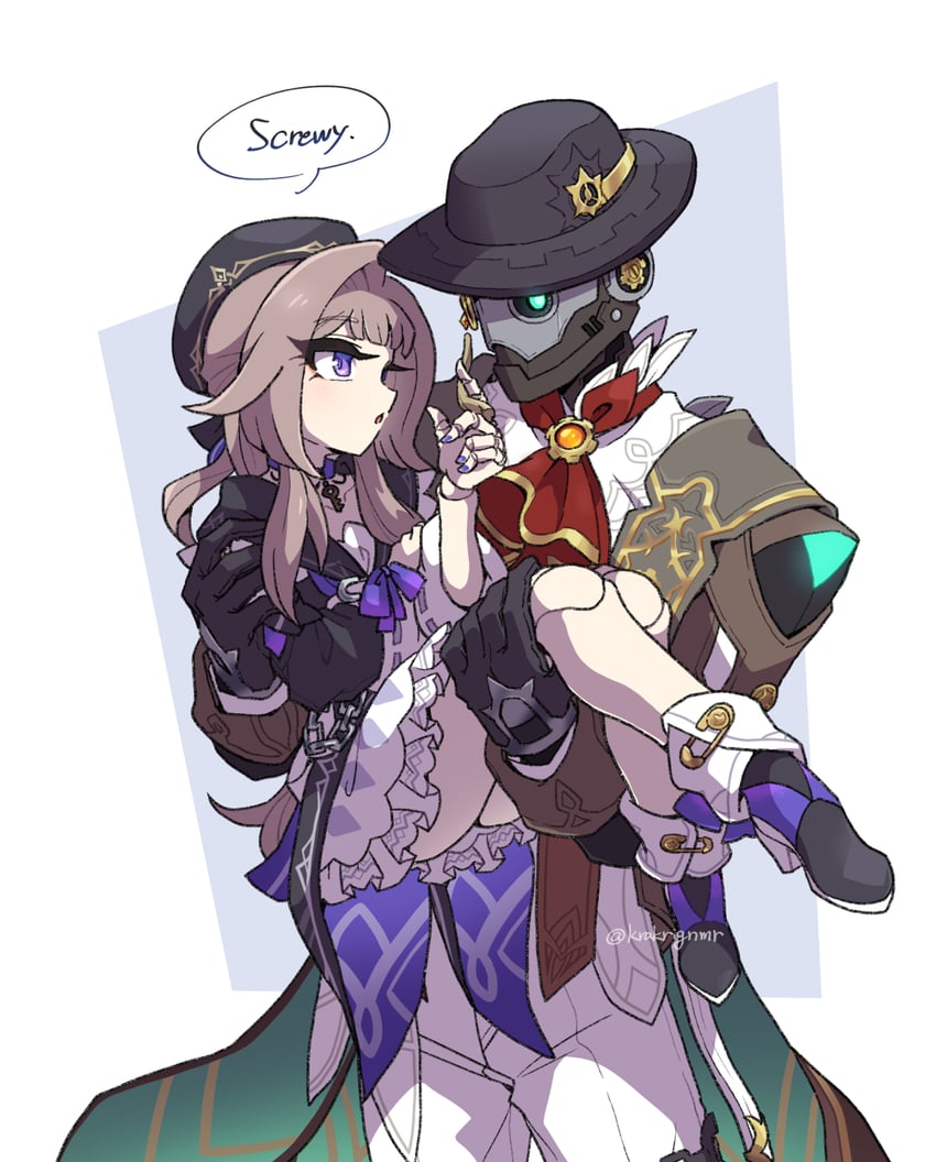 herta and screwllum (honkai and 1 more) drawn by krakrignmr