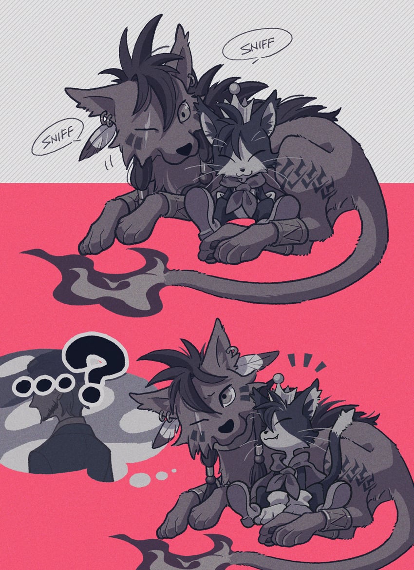 red xiii, cait sith, and reeve tuesti (final fantasy and 3 more) drawn by coffinsmokes