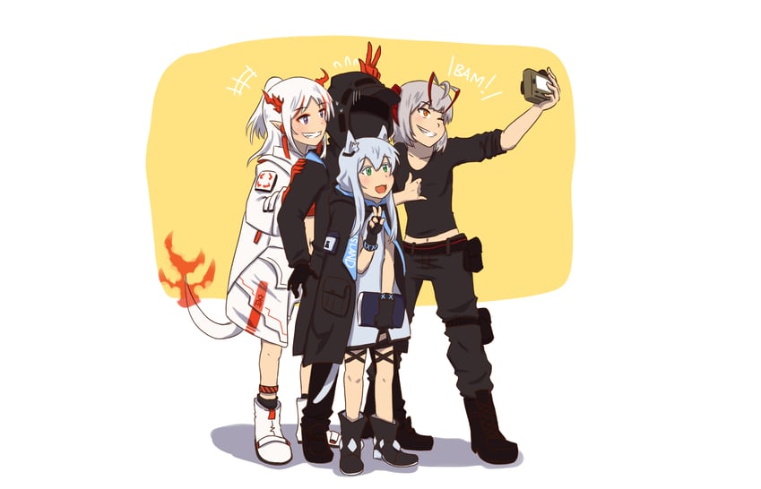 doctor, w, nian, and rosmontis (arknights) drawn by yin_midnight