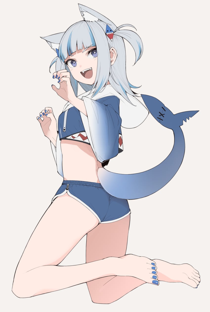 gawr gura (hololive and 1 more) drawn by goten_(510gensoku)