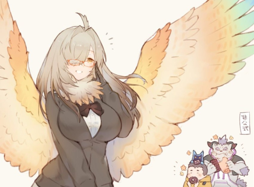 ziz, behemoth, inukai kenta, and inugami (tokyo afterschool summoners) drawn by zhuzi