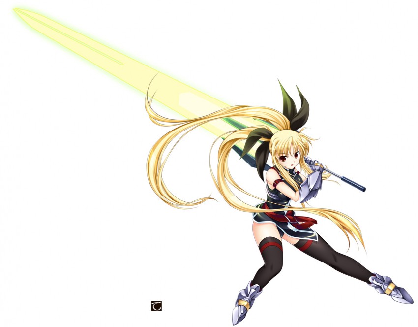 fate testarossa and bardiche (lyrical nanoha and 1 more) drawn by tebukuro