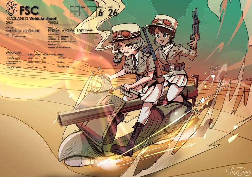yvette de castelnau and josephine leclerc (original and 2 more) drawn by nico_jiang