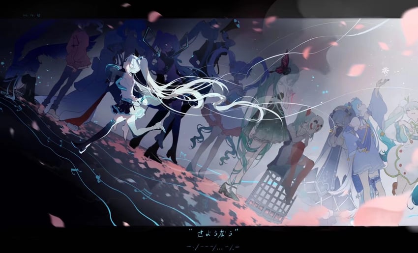 hatsune miku and yuki miku (vocaloid and 6 more) drawn by aykko