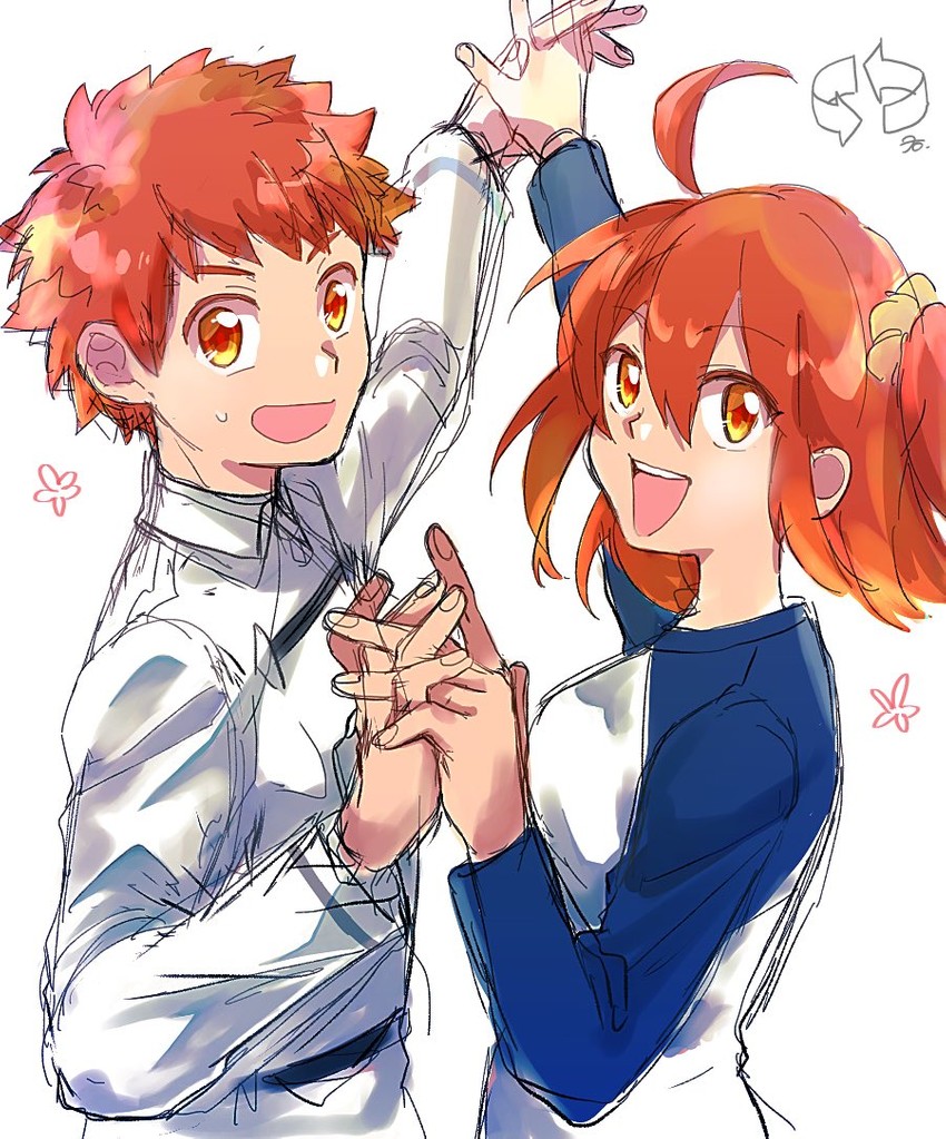 fujimaru ritsuka and emiya shirou (fate and 2 more) drawn by 22_00ynm
