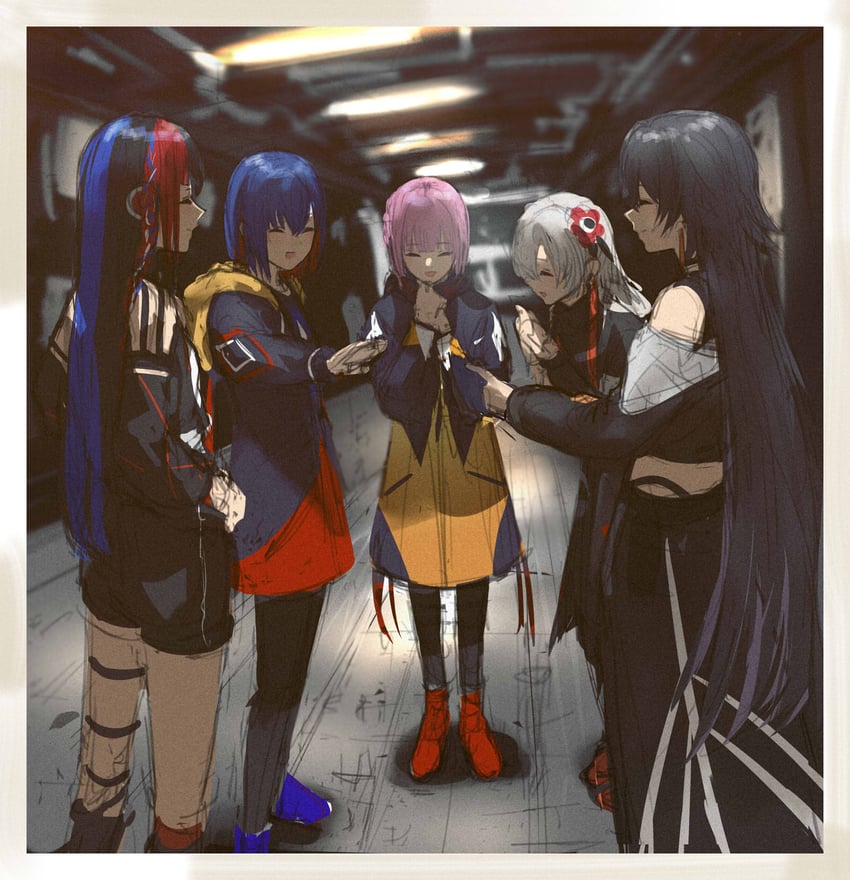 isekaijoucho, kaf, rim, koko, and harusaruhi (kamitsubaki studio) drawn by isshiki_(ffmania7)