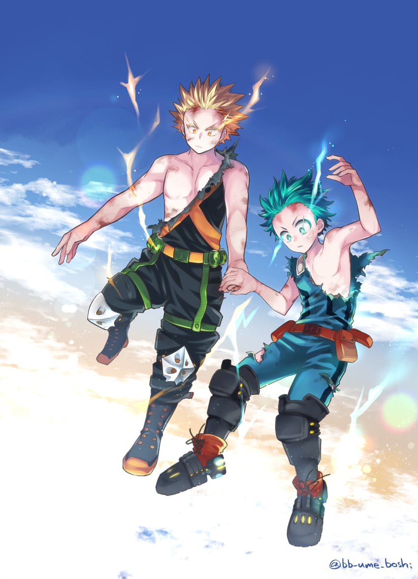 midoriya izuku and bakugou katsuki (boku no hero academia) drawn by ume_(326310)