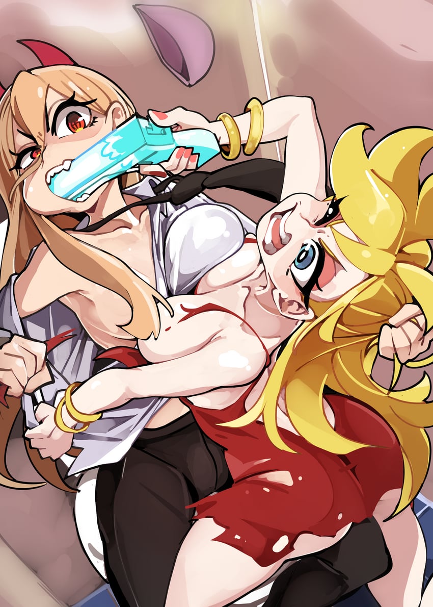 power and panty (chainsaw man and 1 more) drawn by bongfill