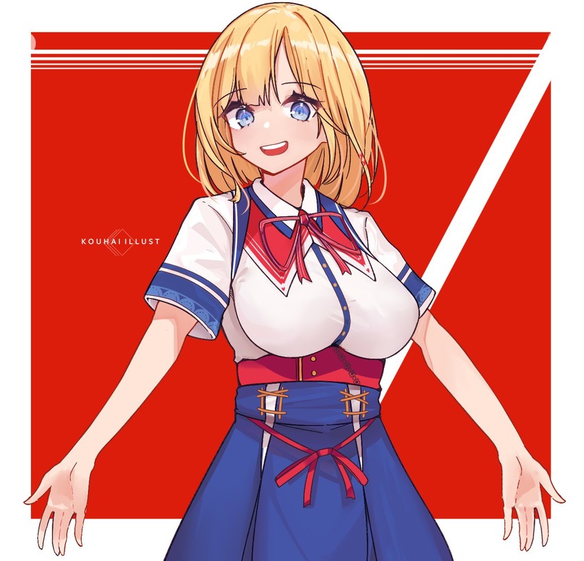 watson amelia and akai haato (hololive and 1 more) drawn by nuggetkouhai