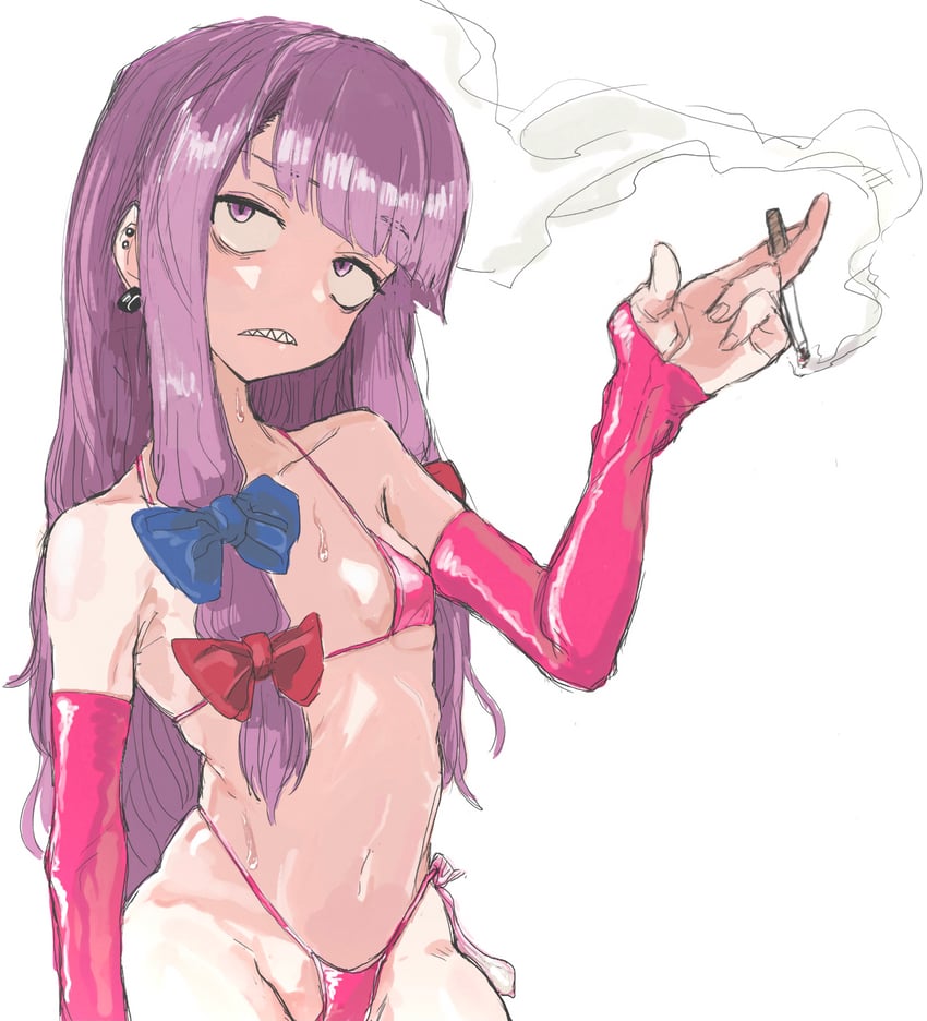 patchouli knowledge and taisa (touhou and 1 more) drawn by haburashi