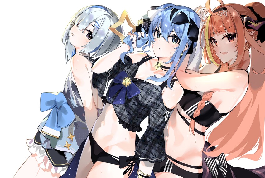 hoshimachi suisei, amane kanata, and kiryu coco (hololive) drawn by mania_(fd6060_60)