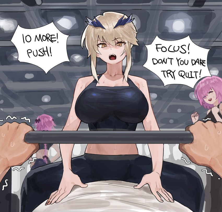 artoria pendragon, mash kyrielight, and astolfo (fate and 1 more) drawn by hood_(james_x)