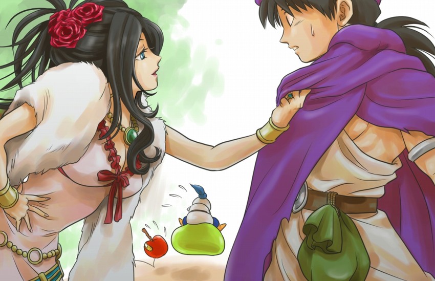 hero, deborah, slime knight, and evil apple (dragon quest and 1 more) drawn by pekuchin_(pekuchin_3)