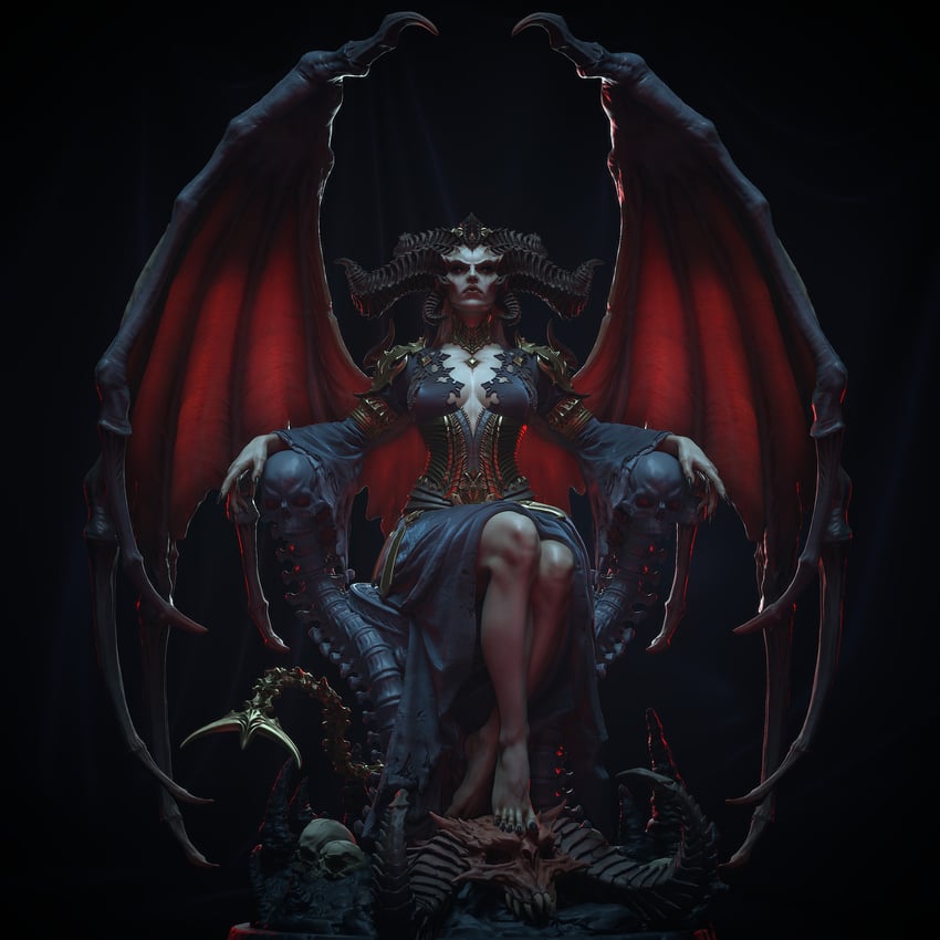 lilith (diablo and 1 more) drawn by qinji