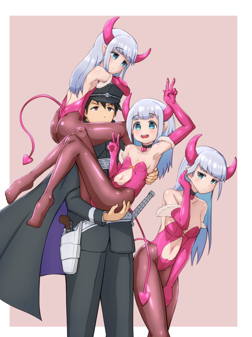 kuzunoha raidou, aharen reina, matsuboshi raidou, aharen ren, and aharen eru (devil summoner and 2 more) drawn by sachisuki_gyoko
