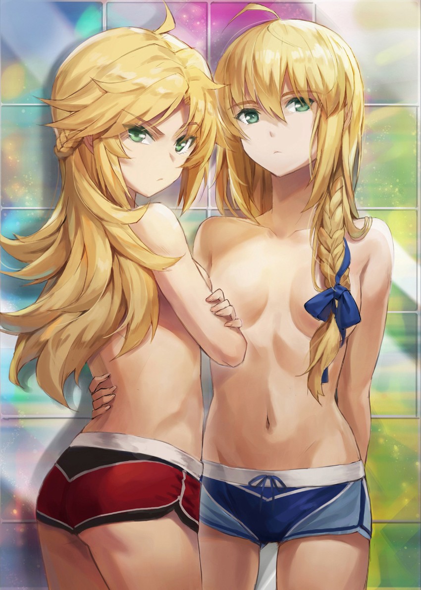 artoria pendragon, saber, and mordred (fate and 3 more) drawn by tonee