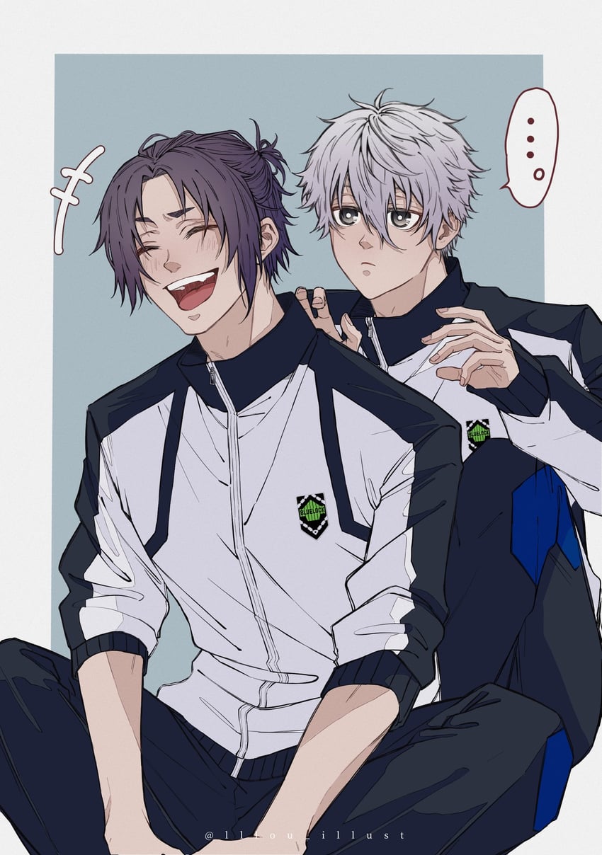 nagi seishirou and mikage reo (blue lock) drawn by lllou_illust