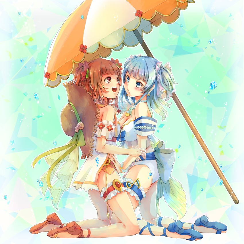 minami rena and akino kaede (mahou shoujo madoka magica and 1 more) drawn by kanechitomoyo