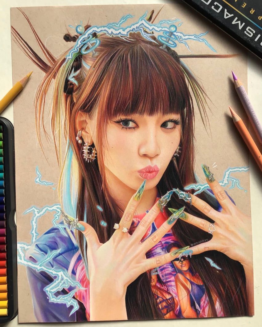 kim chae-won (real life and 1 more) drawn by artrishtryy
