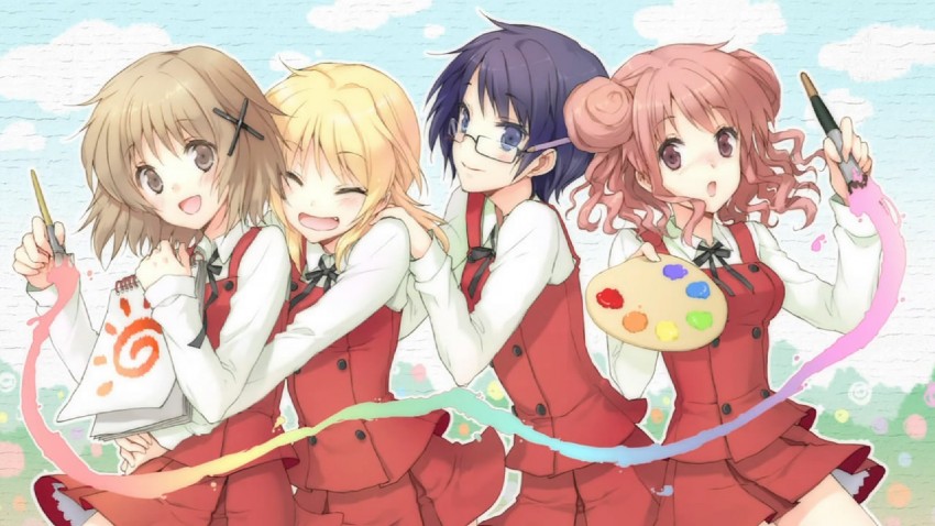 yuno, miyako, hiro, and sae (hidamari sketch) drawn by cuteg