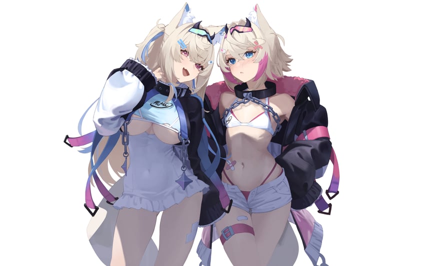 fuwawa abyssgard and mococo abyssgard (hololive and 1 more) drawn by revilol