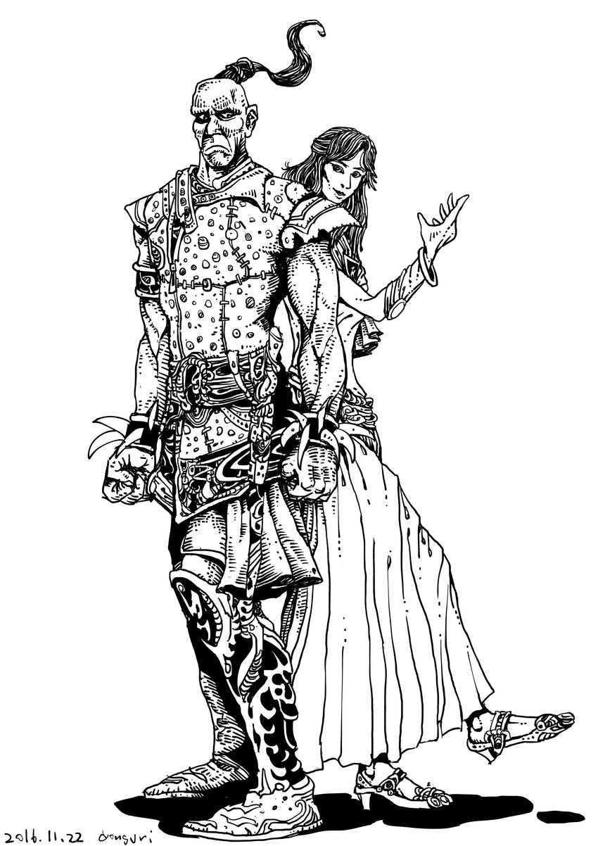 lady lucretia and balthus dire (fighting fantasy and 1 more) drawn by donguri_(gigldfier)