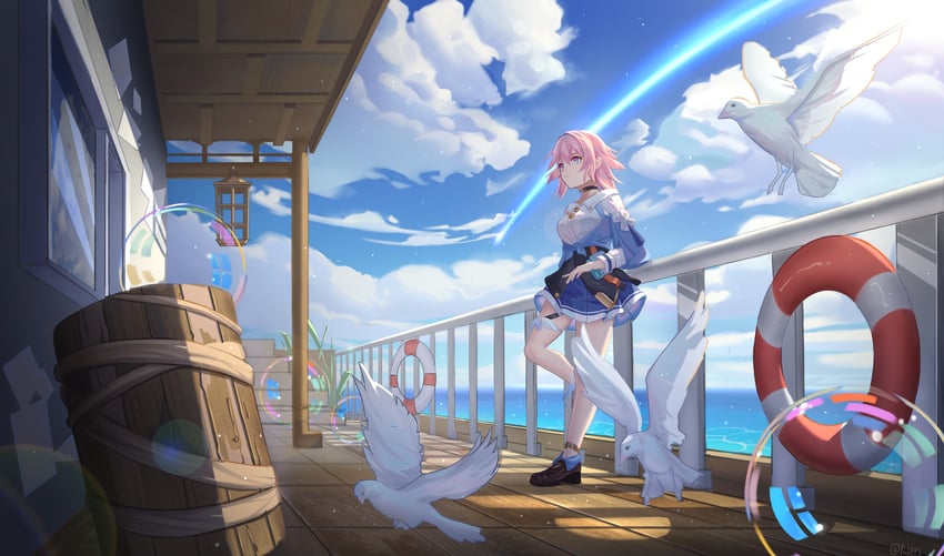 march 7th (honkai and 1 more) drawn by water_moon