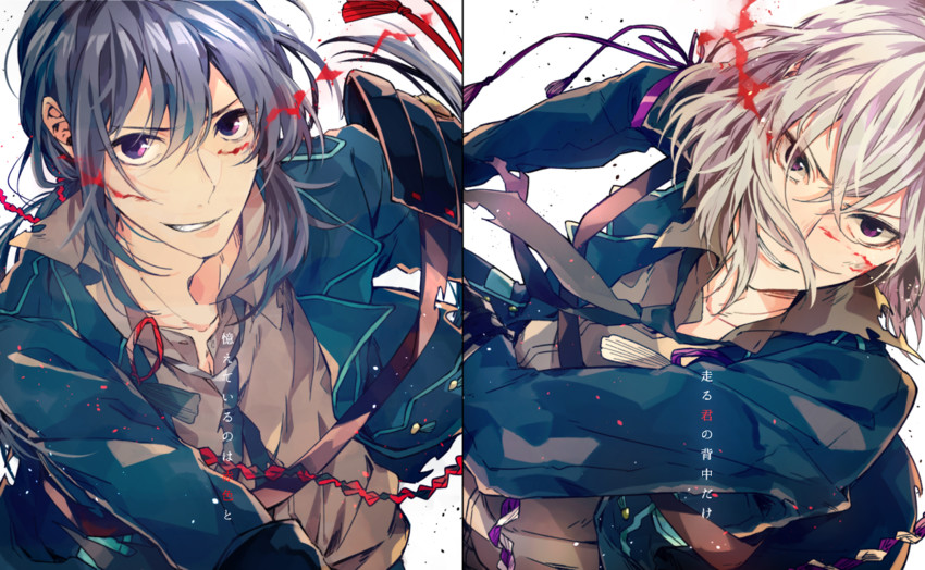 namazuo toushirou and honebami toushirou (touken ranbu) drawn by usagi_inu
