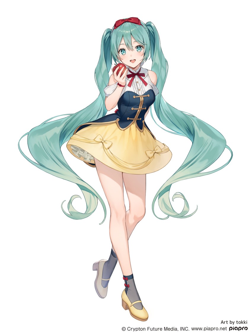 hatsune miku and snow white (vocaloid and 1 more) drawn by tokki