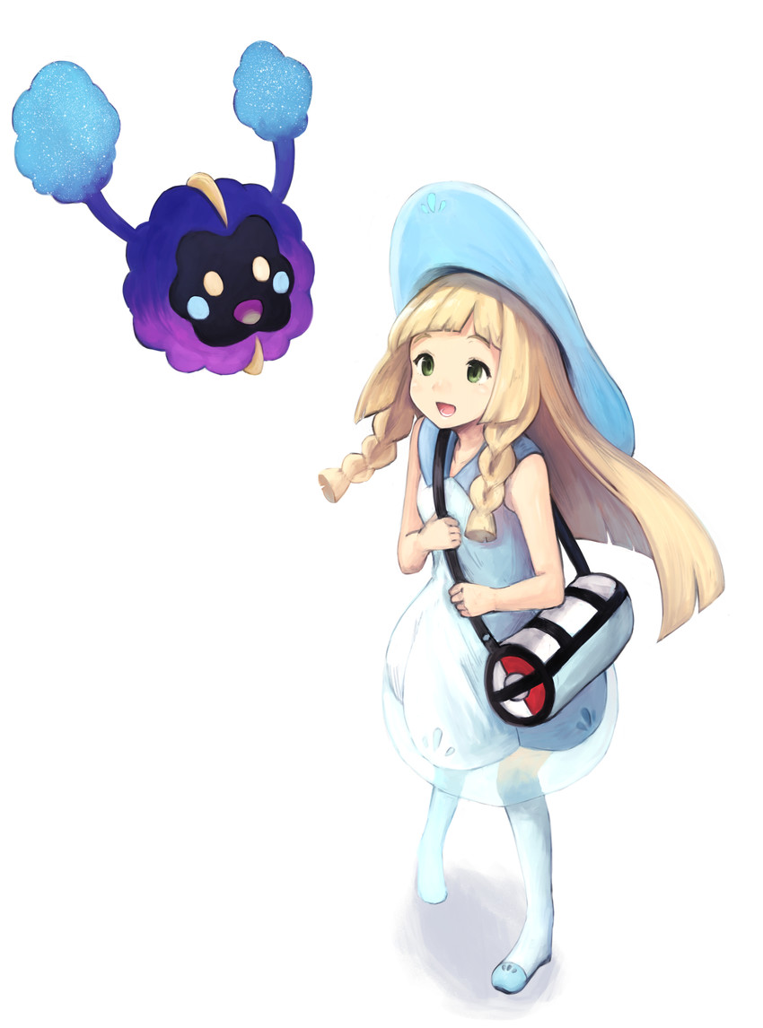 lillie and cosmog (pokemon and 1 more) drawn by koretsuki_azuma