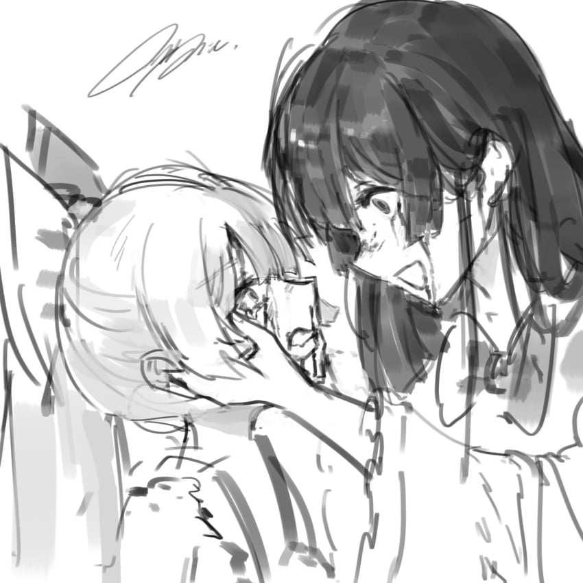 fujiwara no mokou and houraisan kaguya (touhou) drawn by mont_blanca