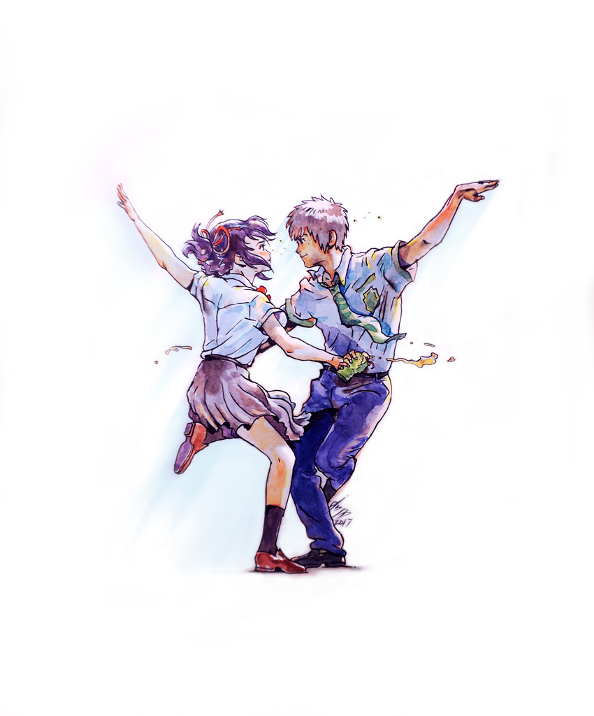miyamizu mitsuha and tachibana taki (kimi no na wa. and 1 more) drawn by depepe