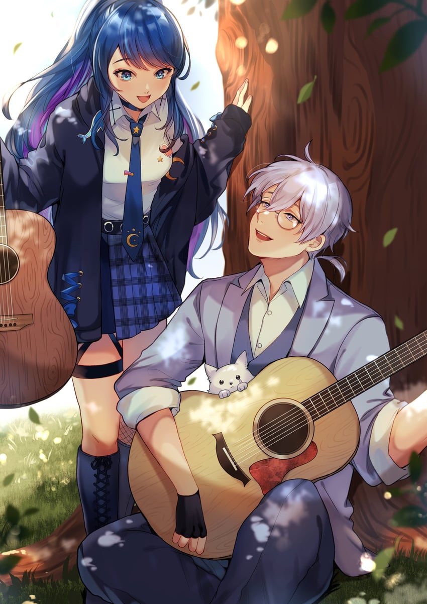 nana asteria and emerson key (indie virtual youtuber) drawn by wawatiku