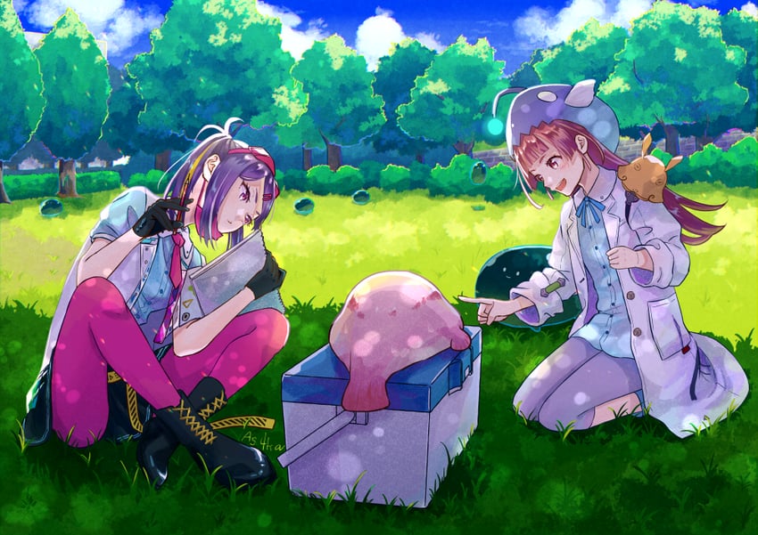 narvy, ishii iroha, and mizuhara aina (heaven burns red) drawn by oage_(o_ag_e4)